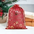thumbnail image 1 of JUMNUYCUH Christmas Gift Bags, Cotton Drawstring Gift Bags with Pattern, Christmas Wrapping Bags for Xmas Candy Storage, Christmas Party Favors, 11.8" x 15.7", Red, 1 of 9