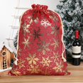 thumbnail image 1 of JUMNUYCUH Christmas Gift Bags, Cotton Drawstring Gift Bags with Pattern, Christmas Wrapping Bags for Xmas Candy Storage, Christmas Party Favors, 11.8" x 15.7", Red, 1 of 9