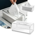 thumbnail image 1 of JUMNUYCUH Clear Acrylic Tissue Box Holder, Rectangle Tissue Box Cover, Modern Tissue Dispenser for Bathroom, Kitchen, Office, Countertop and Cars, Napkin Box, 10.2" x 5.5" x 4.3", 1 of 9