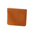 thumbnail image 1 of JUMNUYCUH Snap Closure Leather Organizer Pouch, Portable Waterproof No Zipper Self-Closing Mini Makeup Bag, Small Travel Storage Bag for Cosmetics Headphones Jewelry, Pouches for Purse, Orange, 1 of 9