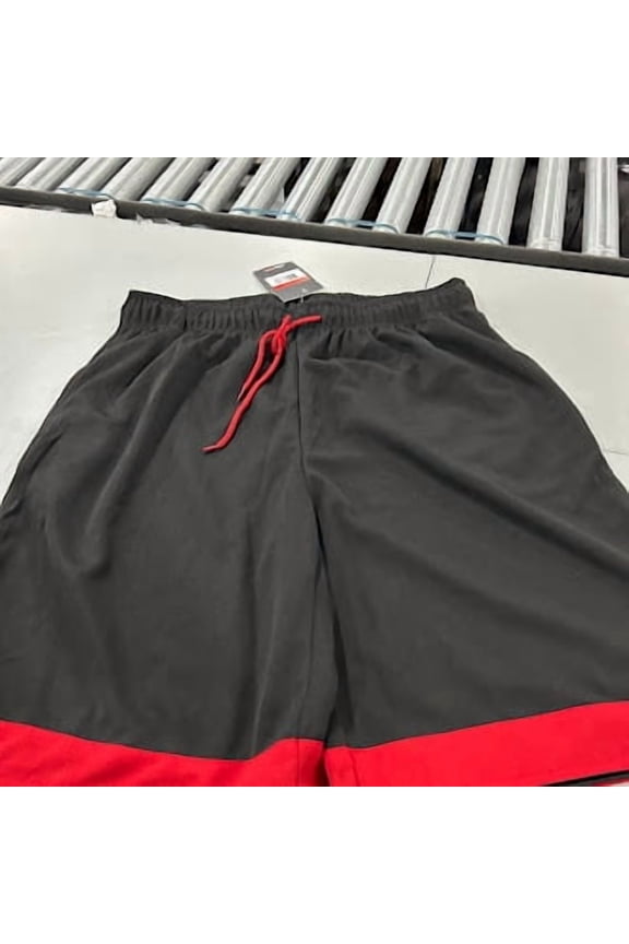 JUMP START BLACK AND RED BASKETBALL MESH SHORTS - SIZE: MEN L - BLACK/RED
