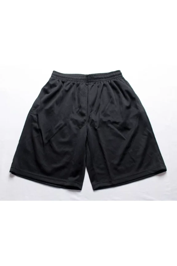 JUMP START BOY DRAWSTRING WAISTBAND ATHLETIC SHORTS - SIZE: MEN 3XL - BLACK