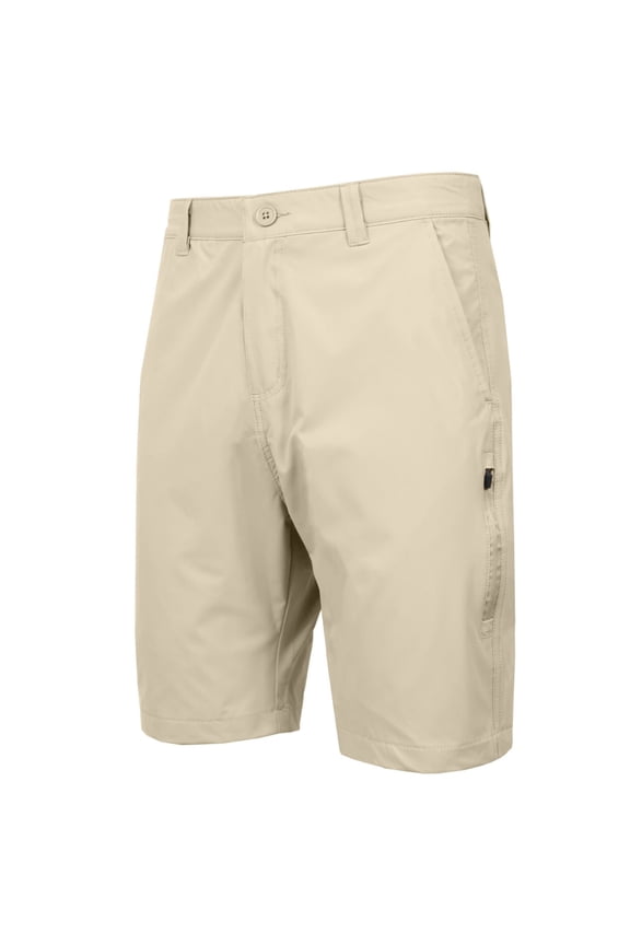 JUMP START MENS 6-POCKET ALL MOTION STRETCH UTILITY SHORTS - SIZE: 32 - KHAKI
