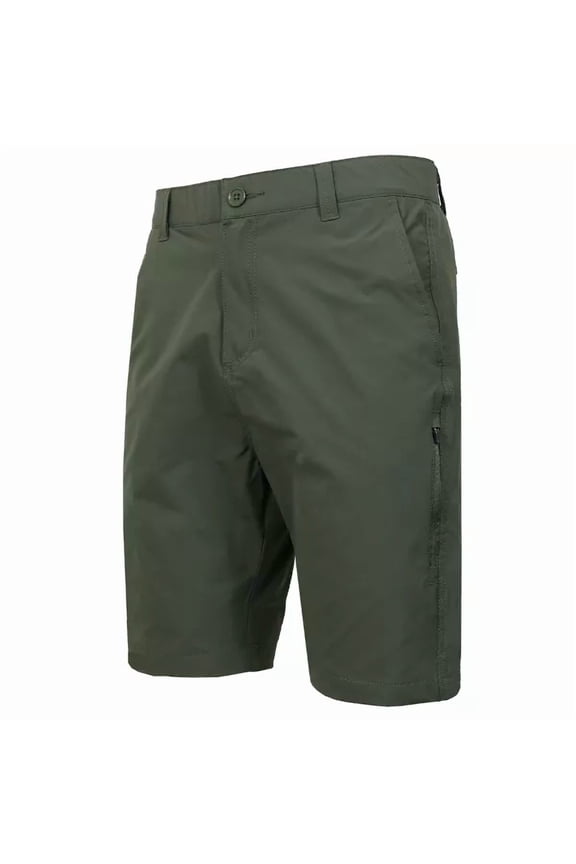 JUMP START MENS 6-POCKET ALL MOTION STRETCH UTILITY SHORTS - SIZE: 32 - OLIVE