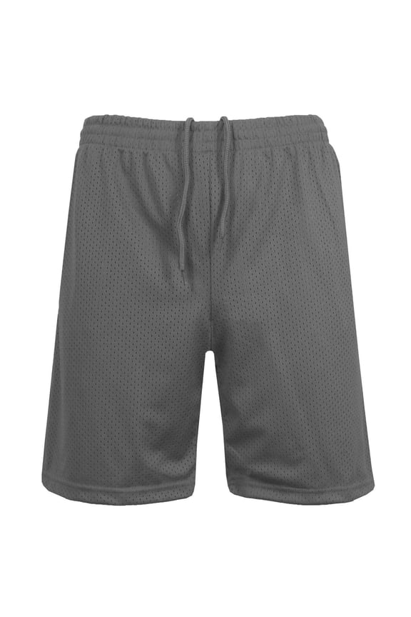 JUMP START MEN'S LIGHTWEIGHT BREATHABLE MOISTURE MESH SHORTS - M - CHARCOAL