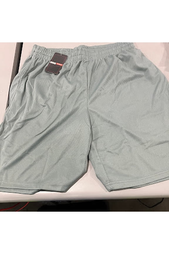 JUMP START MENS MOISTURE WICKING PERFORMANCE MESH SHORTS - SIZE: MEN L - SILVER