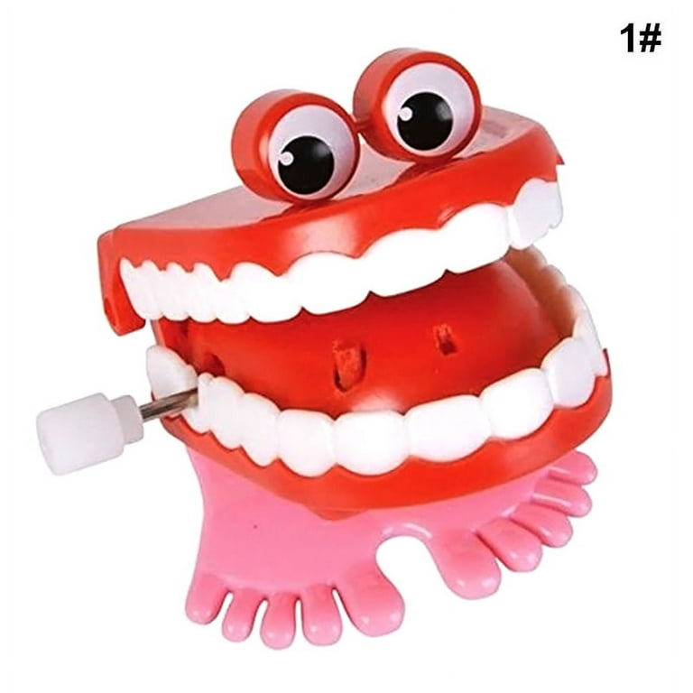 JUMPING TEETH CHATTERING SMILE TEETH Small Wind Up HOT L6W7 SALE Toy Pro  F1K2 