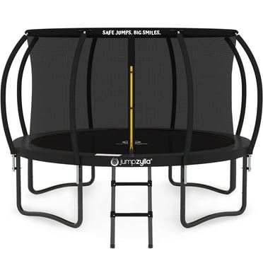 JUMPZYLLA Trampoline Outdoor with Enclosure and Ladder, ASTM, 10 ft, Black