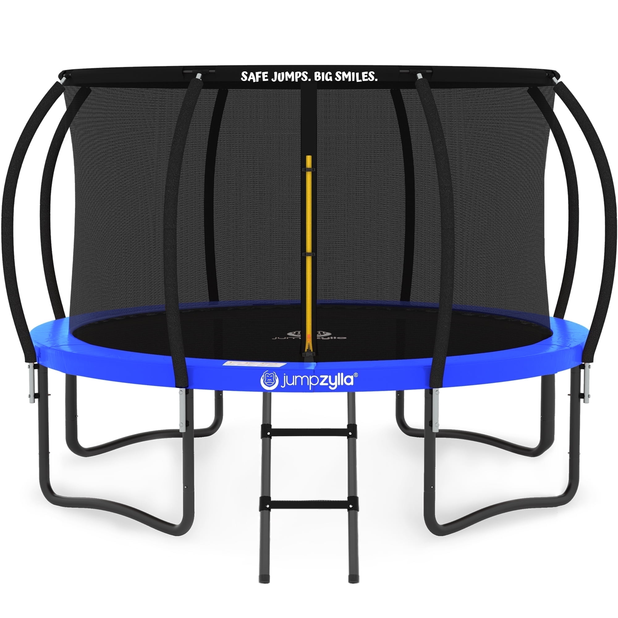 JUMPZYLLA Trampoline with Enclosure 8-14FT, Safety Net, Galvanized Rust ...