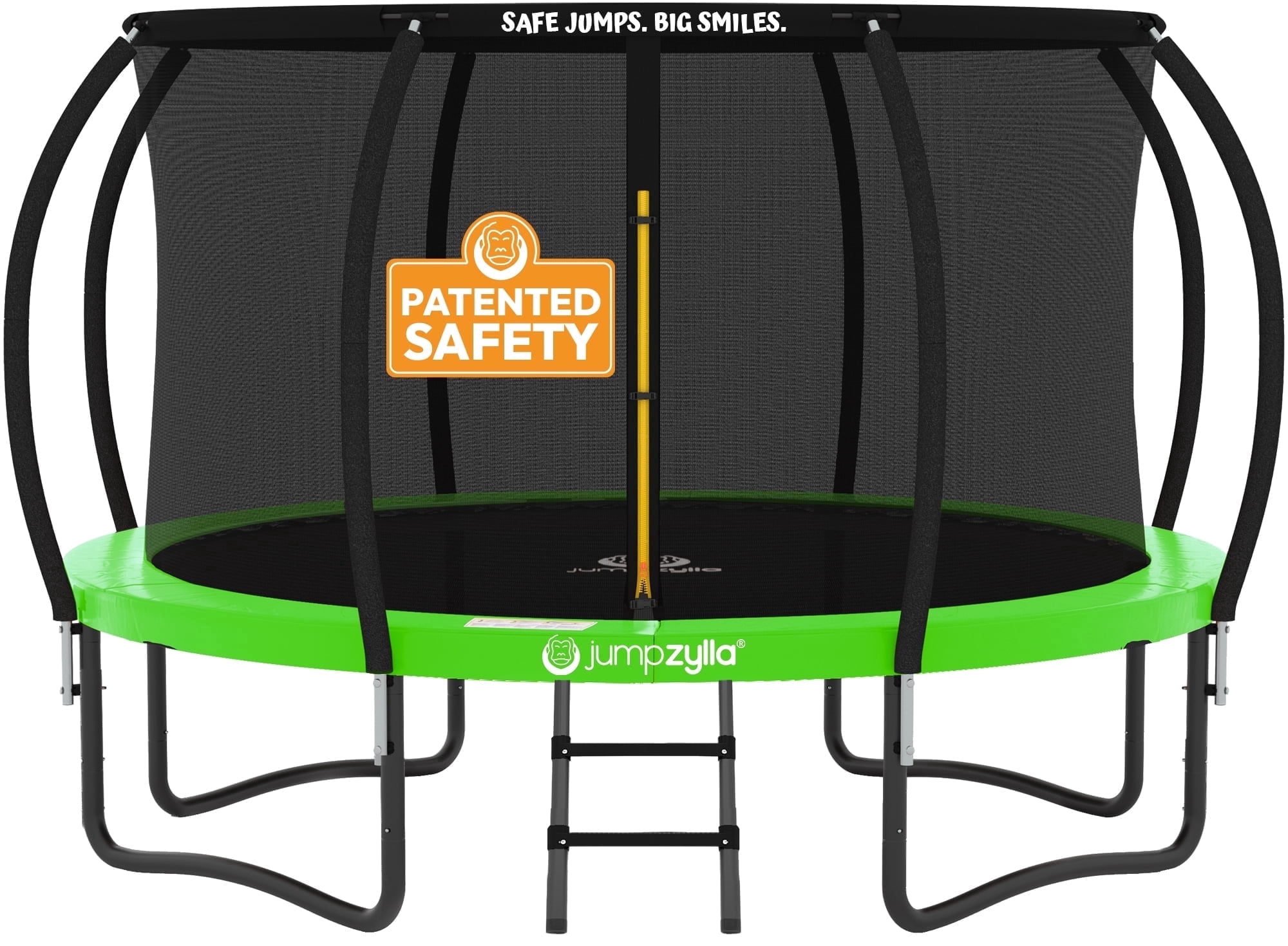 JUMPZYLLA Trampoline Outdoor with Enclosure and Ladder, ASTM, 10 ft, Green