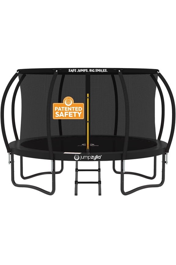 Trampoline Outdoor with Enclosure and Ladder, ASTM, 12 ft, Black