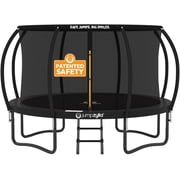 JUMPZYLLA Trampoline Outdoor with Enclosure and Ladder, ASTM, 14 ft, Black