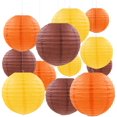 thumbnail image 1 of JUMRHFAN 12 Pcs Fall Paper Lanterns Thanksgiving Decorations Yellow Orange and Brown Paper Lanterns Autumn Decorative Round Hanging Party Decorations Harvest Theme Party Supplies, 1 of 14
