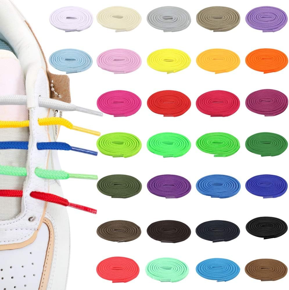 JUMRHFAN 30 Pairs Shoe Laces Bulk Cotton Assorted Colored Shoelaces ...