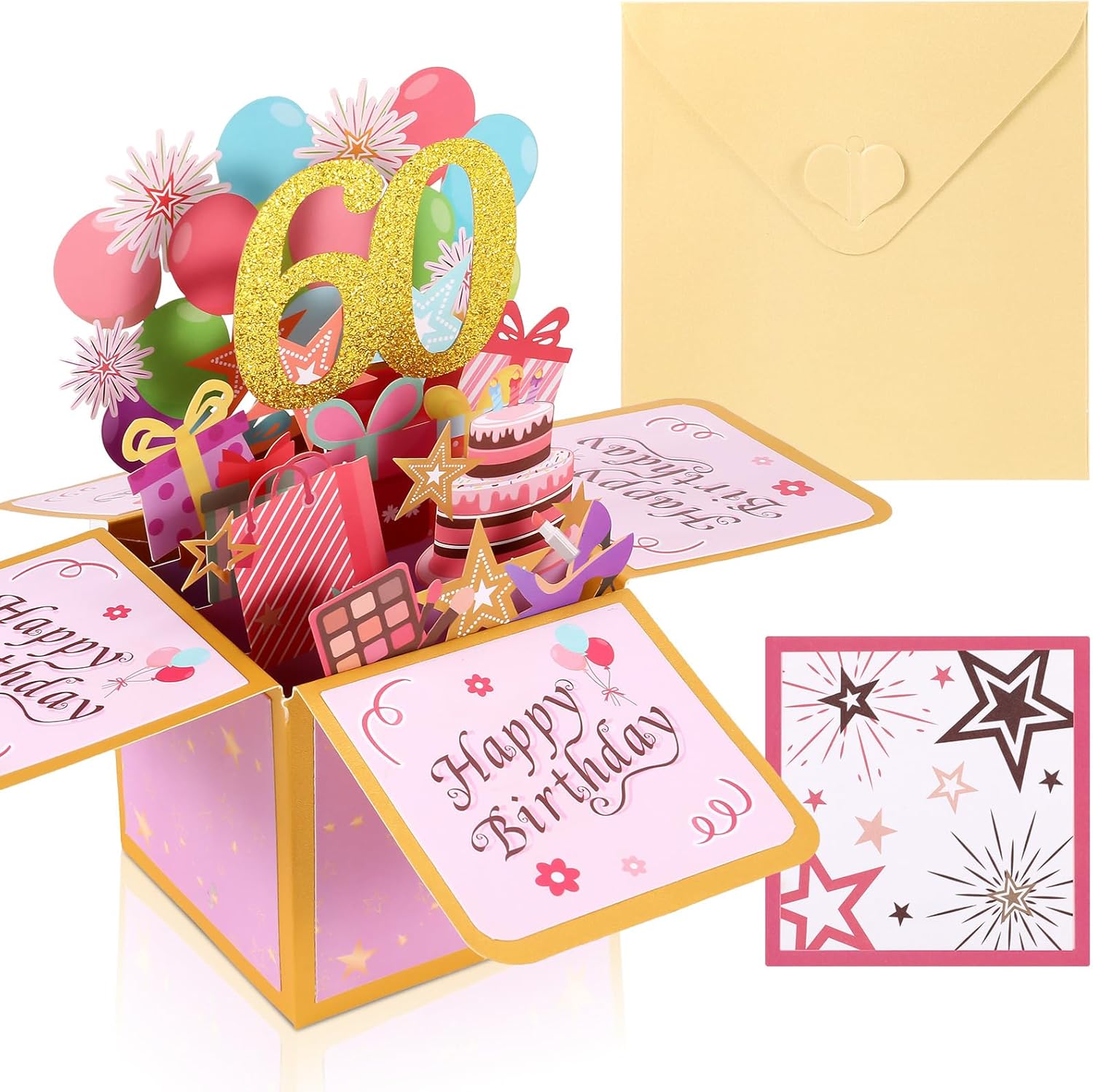 JUMRHFAN 60th Birthday Card, 60th Birthday Pop-Up Greeting Card for ...