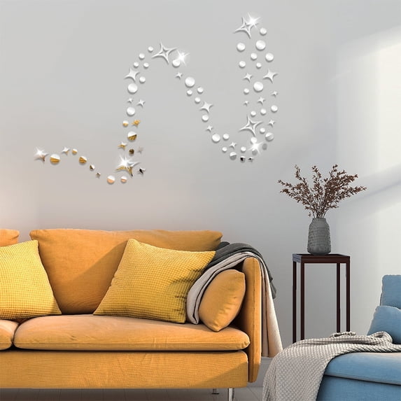 Setting Image Decals JUMRHFAN 71Pcs Galaxy Mirror Wall Stickers, Waterproof Wall Decals, 3D ...