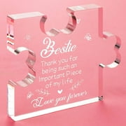 JUMRHFAN to My Bestie Christmas Gifts, Gifts for Women Acrylic Puzzle Plaque, Friend Gifts Women, Gifts for Best Friend Sister Girls Women BFF, Birthday Mothers Day Card Gifts Desk Decorations