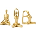 thumbnail image 1 of JUMRHFAN Set of 3 Gold Yoga Spiritual Decor, Yoga Statue for Living Room Shelf Decor Accents, Yoga Figurines Table Decorations for Zen Meditation Room, 1 of 18