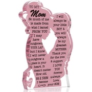 JUMRHFAN Mom Gifts from Son Gift for Mom, Mom Birthday Ideas Gift Cool Mother's Day Gifts from Son Best Mom Ever Gifts New Mom Single Mom Acrylic Plaque Sign 5x3in