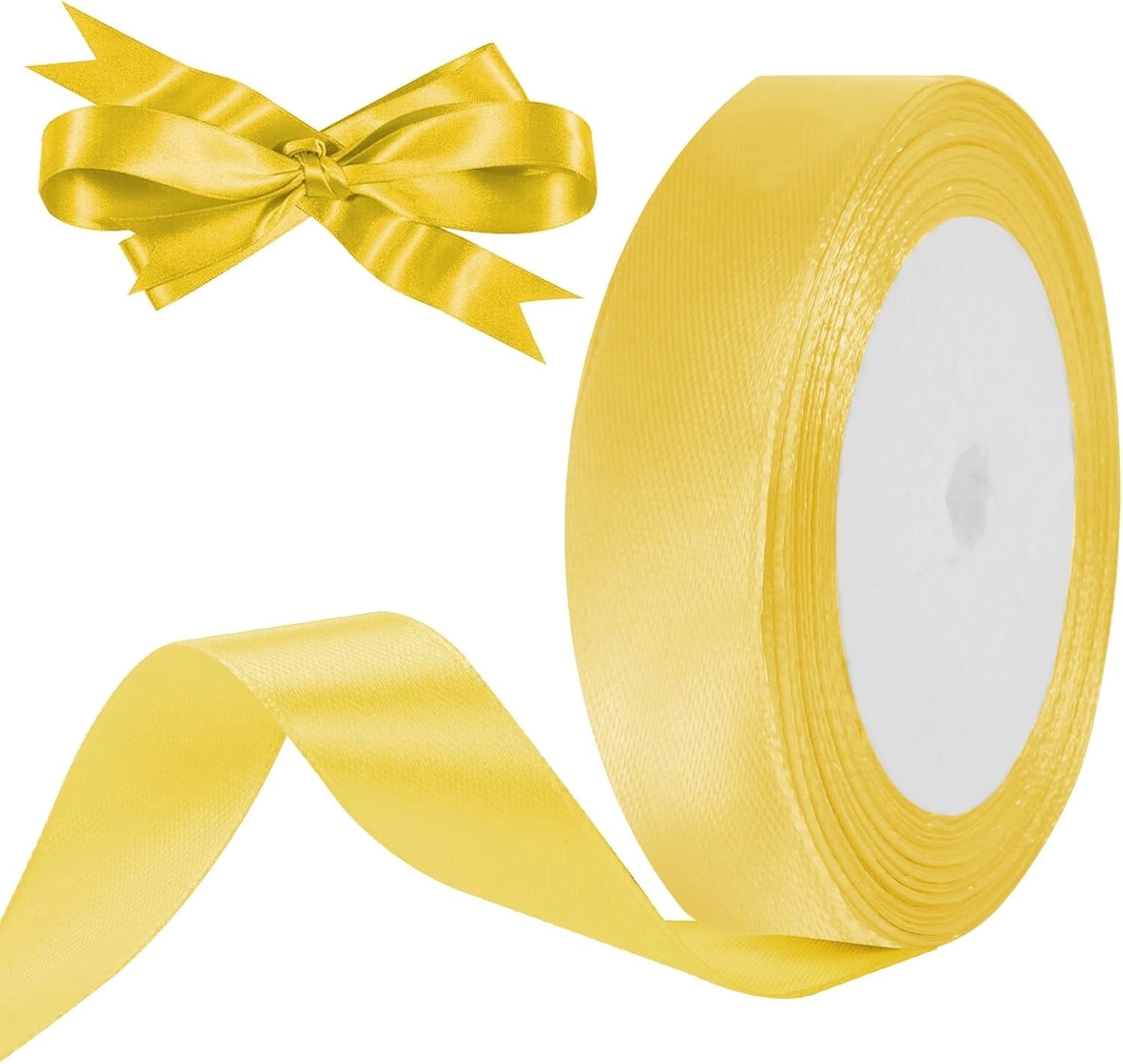Gold Designer Ribbon JUMRHFAN Satin Ribbon Gold, 20 mm Gold Gift Ribbons Wide, 22 m Ribbon ...