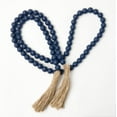 thumbnail image 1 of JUMRHFAN Wooden Bead Decor, 59in with Tassels, Farmhouse Style for Wall Hanging, Navy Blue, 1 of 9
