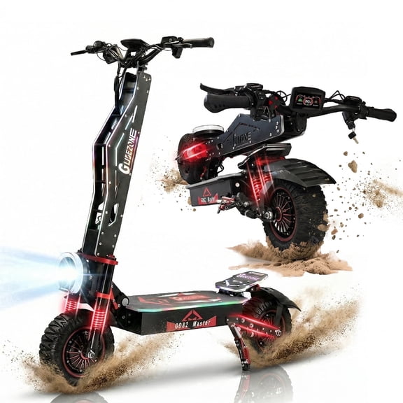 JUN LING Off Road Electric Scooter for Adults - 4000W Dual Motor 12" Tires, up to 50MPH & 55Miles Range Fast & Heavy Duty E Scooter