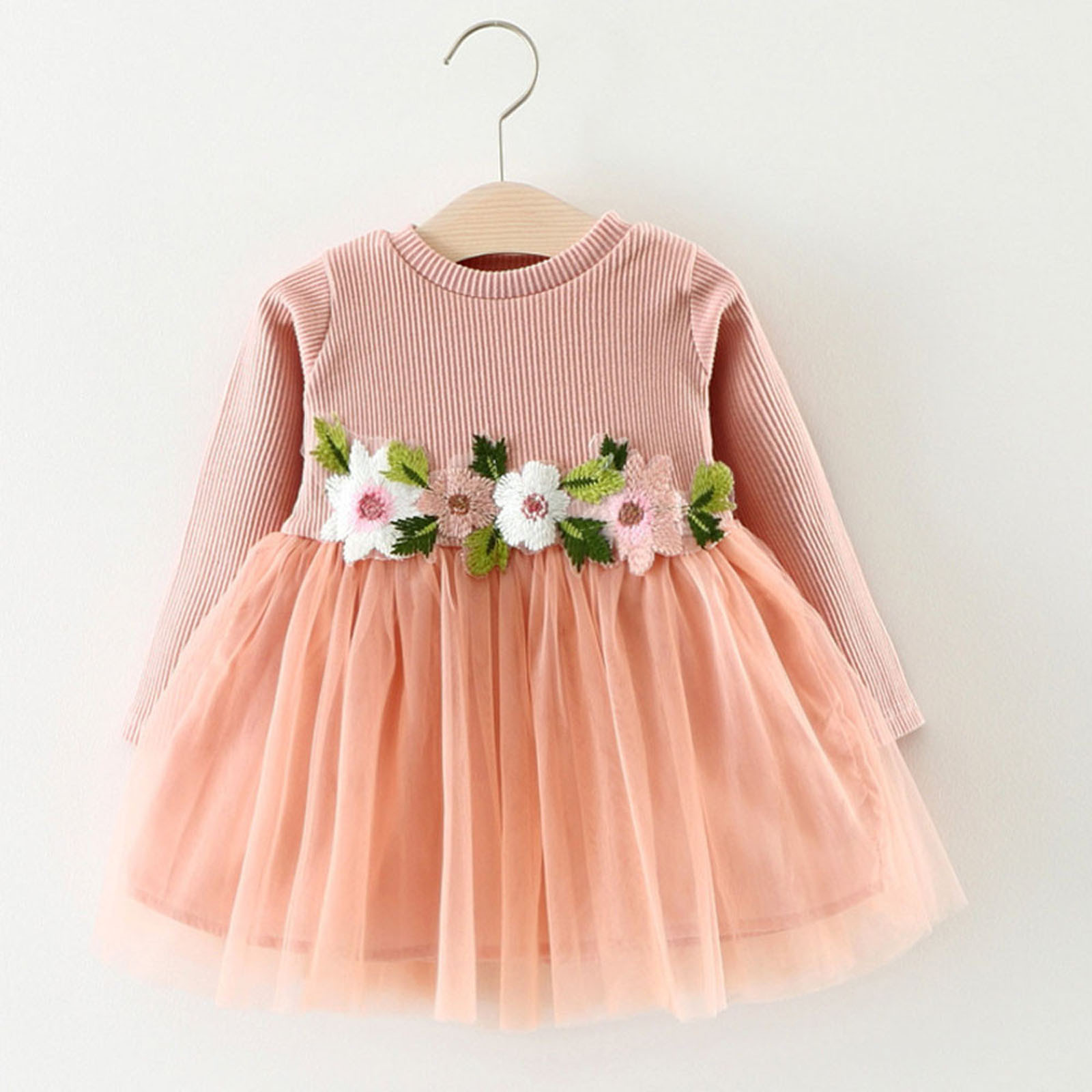  Toddler Girls Winter Long Sleeve Fashion Dress Princess Dress  for Kids Clothes Baby Girls One Year Old Dress (Pink, 6-12 Months): Clothing,  Shoes & Jewelry