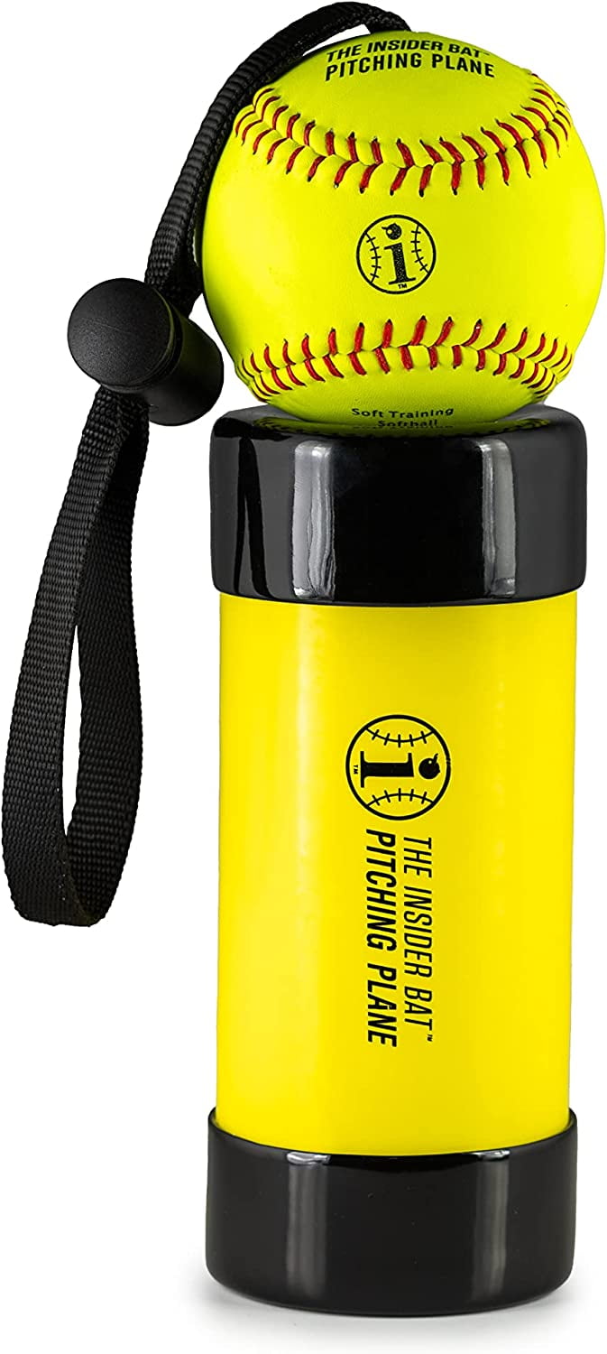 JUNC Pitching Plane - PRO Fastpitch Softball Pitching Trainer - Made in The USA - Softball Pitching Training Aid - w/ 12 Inch Premium Leather Indoor Ball