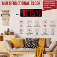 thumbnail image 1 of JUNCHI-17.2'' Bluetooth Large LED Digital Wall Clock, Large Display Date and Temperature,Count Up/Down Timer Clock with Remote Control, Adjustable Brightness Alarm Clock for Home, Office, Gym, Elder, 1 of 4