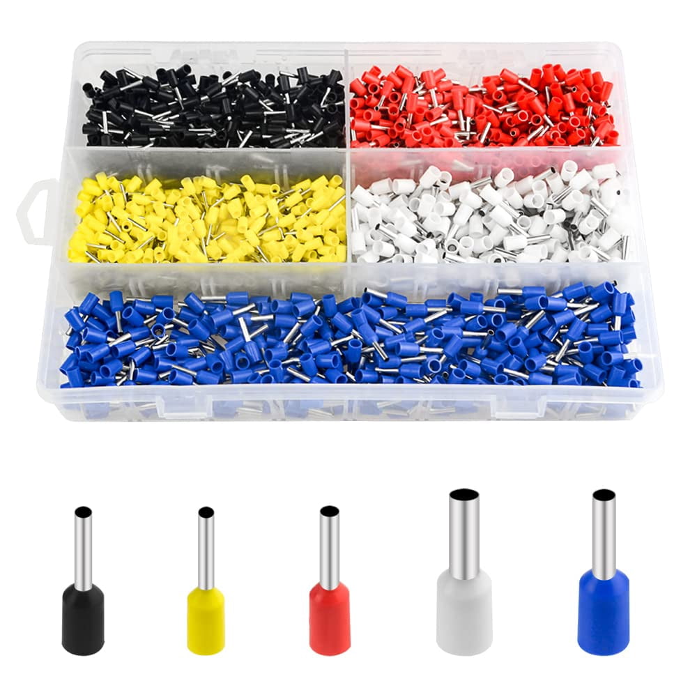 JUNCHI-1800 PCS Wire Ferrule Terminals Kit AWG 22-14 Connectors Pin ...