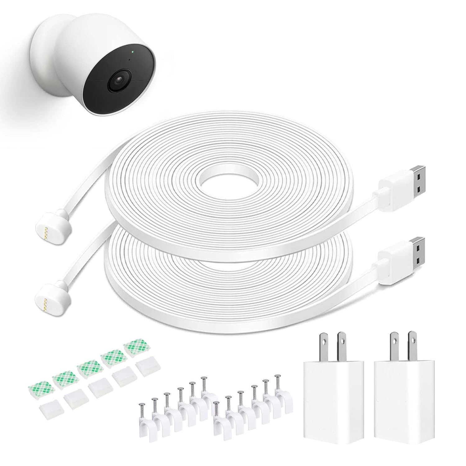 JUNCHI-20FT Power Cord and Adapter for Google Nest Cam Outdoor or ...