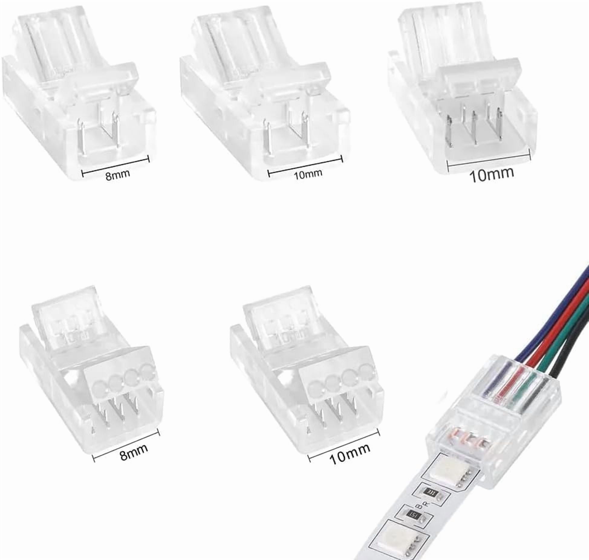 JUNCHI-20Pcs LED Connector 2/3/4/5/6Pin LED Strip Connector for 8mm ...