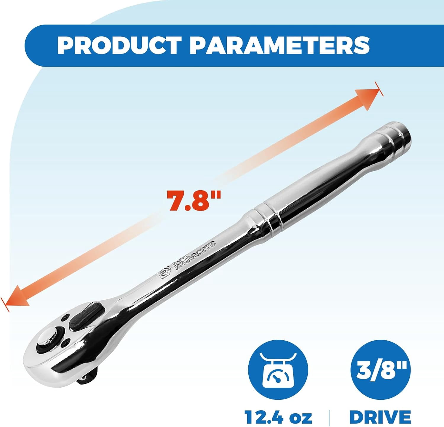 JUNCHI-3/8-Inch Drive Ratchet, Quick-Release Reversible Ratchet Wrench ...