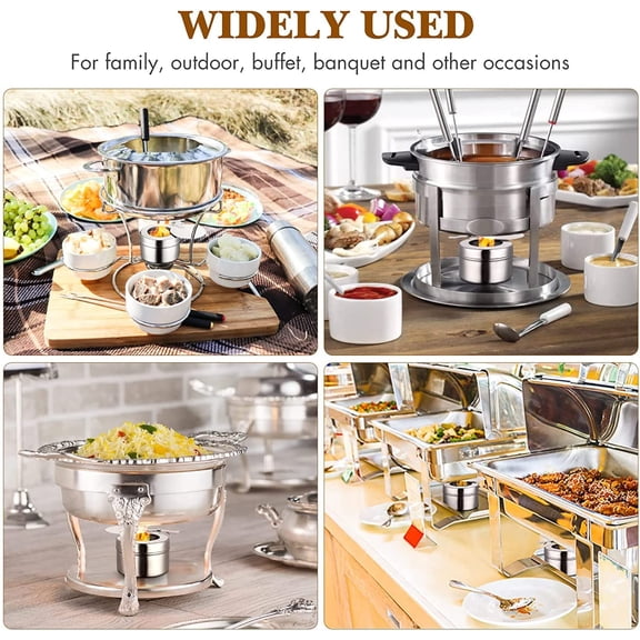 JUNCHI-6 Pack Chafing Fuel Holder - Stainless Steel Fuel Holders with Safety Cover - Buffet Warmer Canned Heat Box for Buffet Barbecue Party Supplies