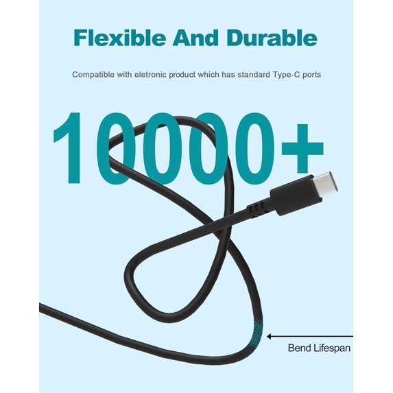 Cargador Portátil USB-C 65W QYD – Compatible Con Lenovo, Dell, MacBook Y Otros Portátiles, Con Cable De 2.85 M