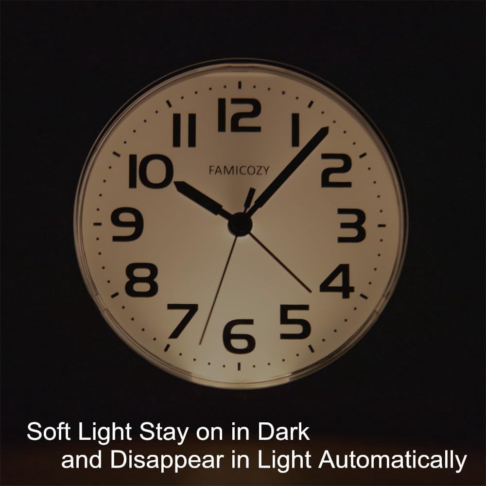JUNCHI-Automatically Backlighted Alarm Clock,Silent No Ticking for ...