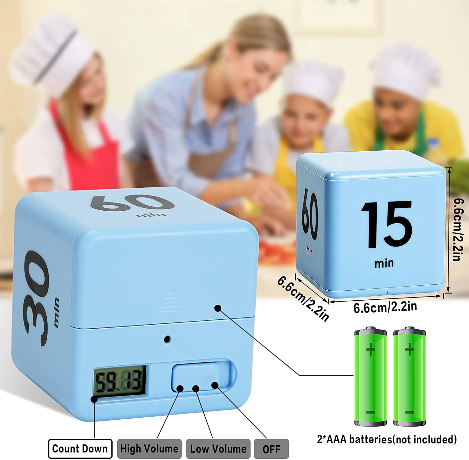 JUNCHI-Cube Timer, Gravity Sensor Flip Timer for ADHD Productivity ...