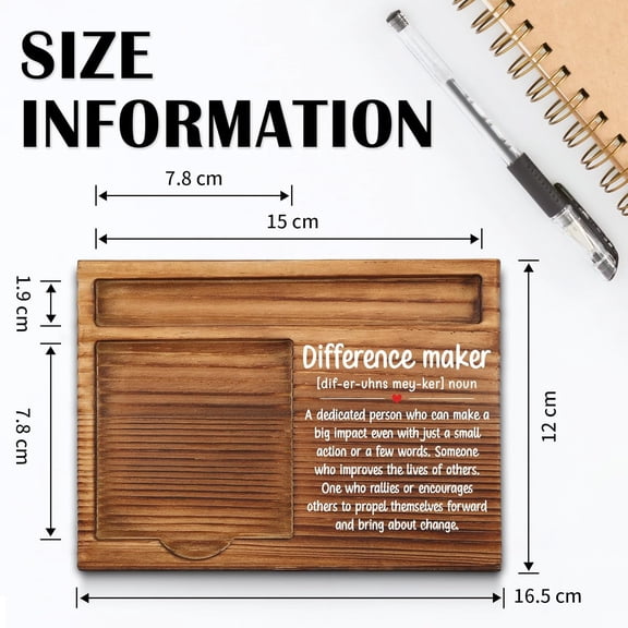 JUNCHI-Difference Maker Sticky Note Holder, Thank You Appreciation Gifts for Women, Men, Friends, Coworker, Employee, Inspirational Motivational Quote for Desk Self-Stick Note Pad Holders WPP27