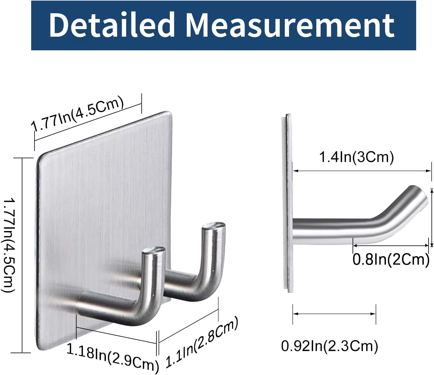 JUNCHI-Hawsam 6 Pack Self Adhesive Wall Hooks for Hanging Heavy Duty ...