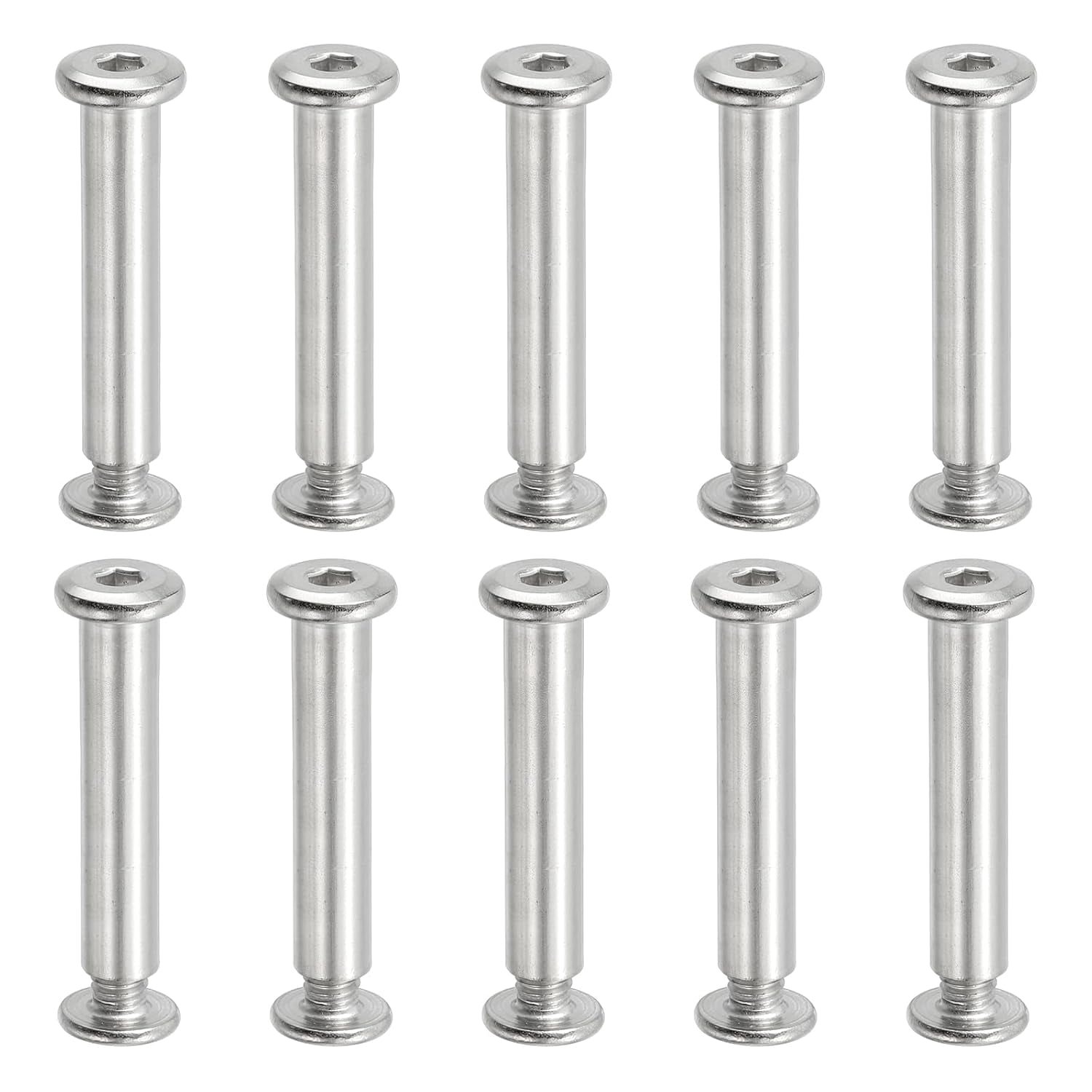 JUNCHI-Hex Chicago Screws, 10 Set Binding Screw Posts M6 x 40 mm ...