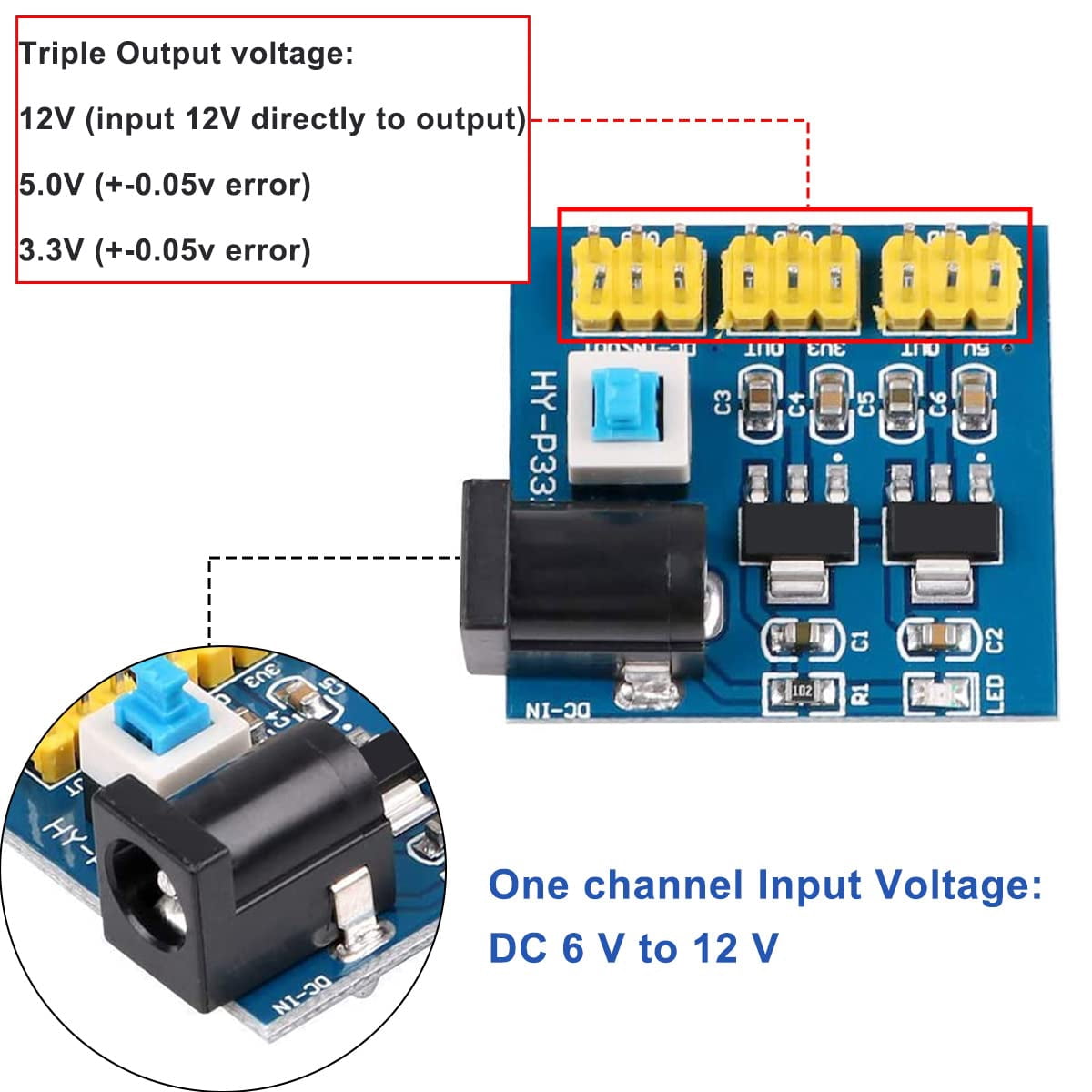 Step Down Converter 12V Input 10-Pack DC-DC - 12V To 3.3V/5V/12V Multi ...