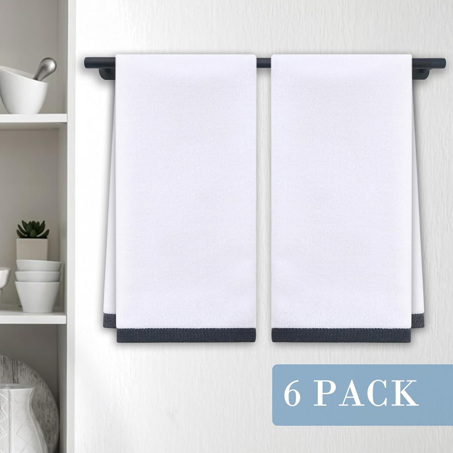 White Towels With Black Trimnull