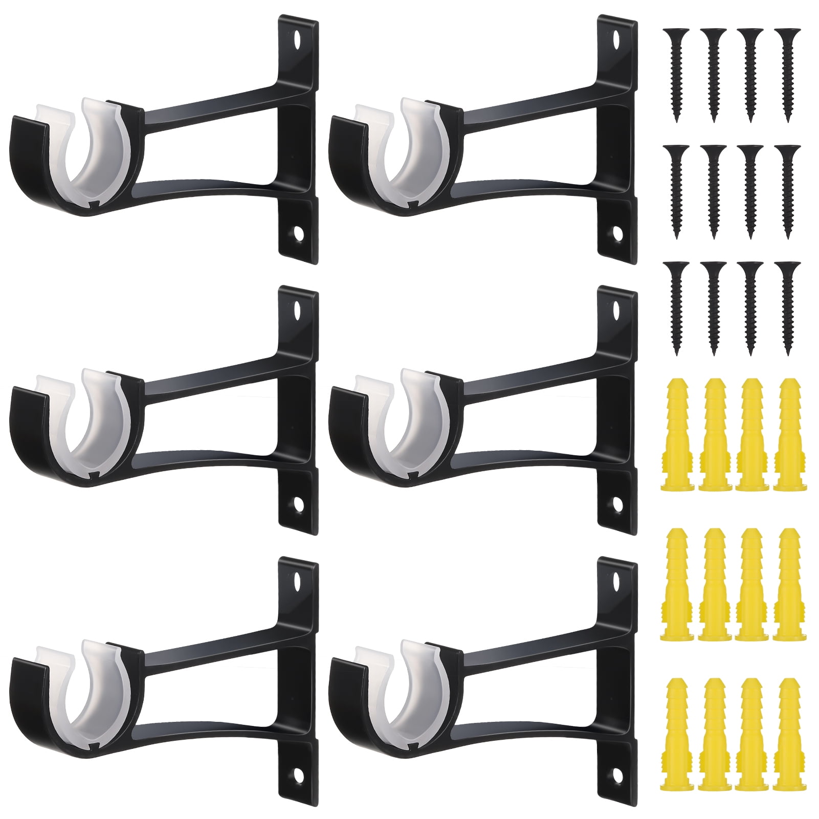 JUNDALIE 6pcs Curtain Rod Bracket, Curtain Rod Hooks Hangers for Wall