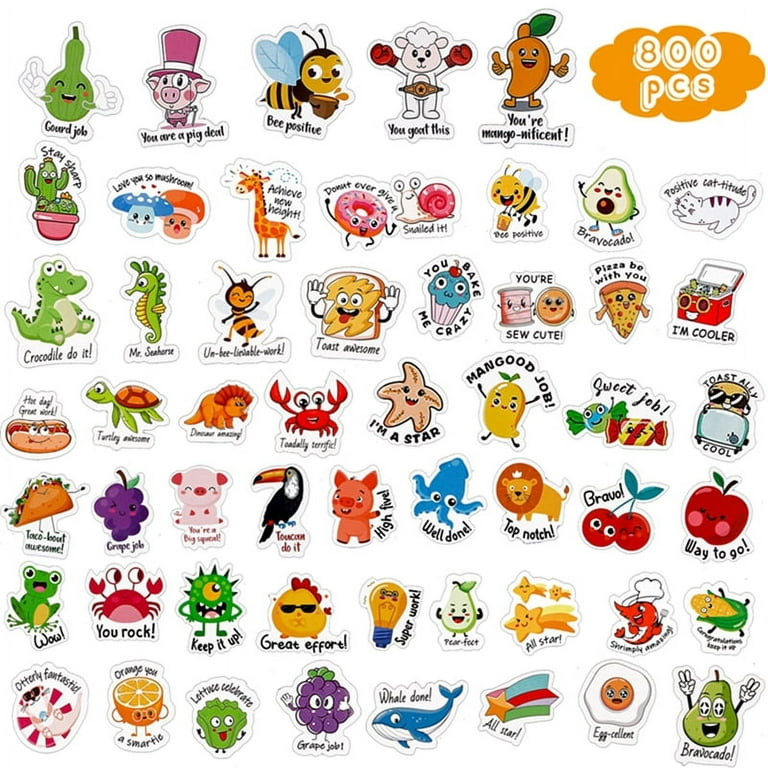 10/30/60pcs Cartoon Expression Small Pattern Stickers Personalized