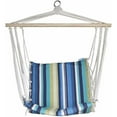 thumbnail image 1 of JUNELILY Colored Striped Hammock Leisure Chair with Swing Bar for Indoor Outdoor Furniture Backyard (Blue Stripes), 1 of 9