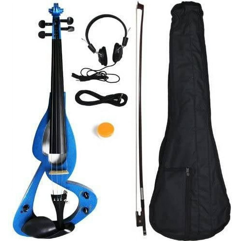 JUNELILY Electric Silent Violin Full Size 4 4 Starter Kit Electronic Violin Compatible with Sound Amp Plugs for Beginners and Students Multi Color