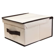 JUNELILY Lidded Storage Boxes with Handle For Closet Wardrobe Drawer Organization for Home Toys Medium 1-Pack