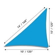 JUNELILY Sun Shade Sail for UV Ray Protection - Triangle with Tying Rope Blue 10 x 10 x 14