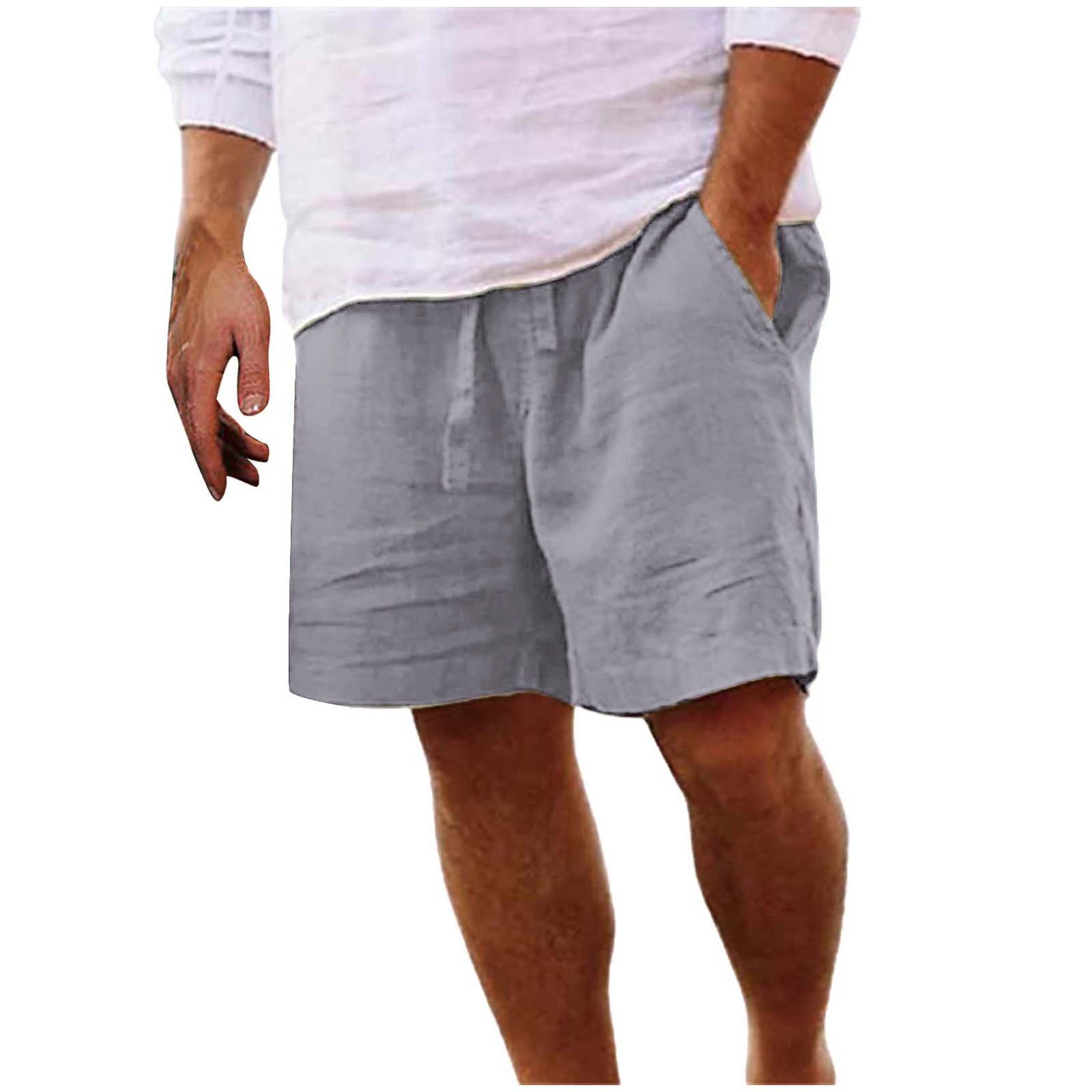 JUNEYUNG Mens Linen Shorts 5 Inch Inseam Shorts Pack Mens Shorts Jeans White Sweat Shorts Men Mens Shorts Casual Cotton Linen Shorts Chinos Pants Men