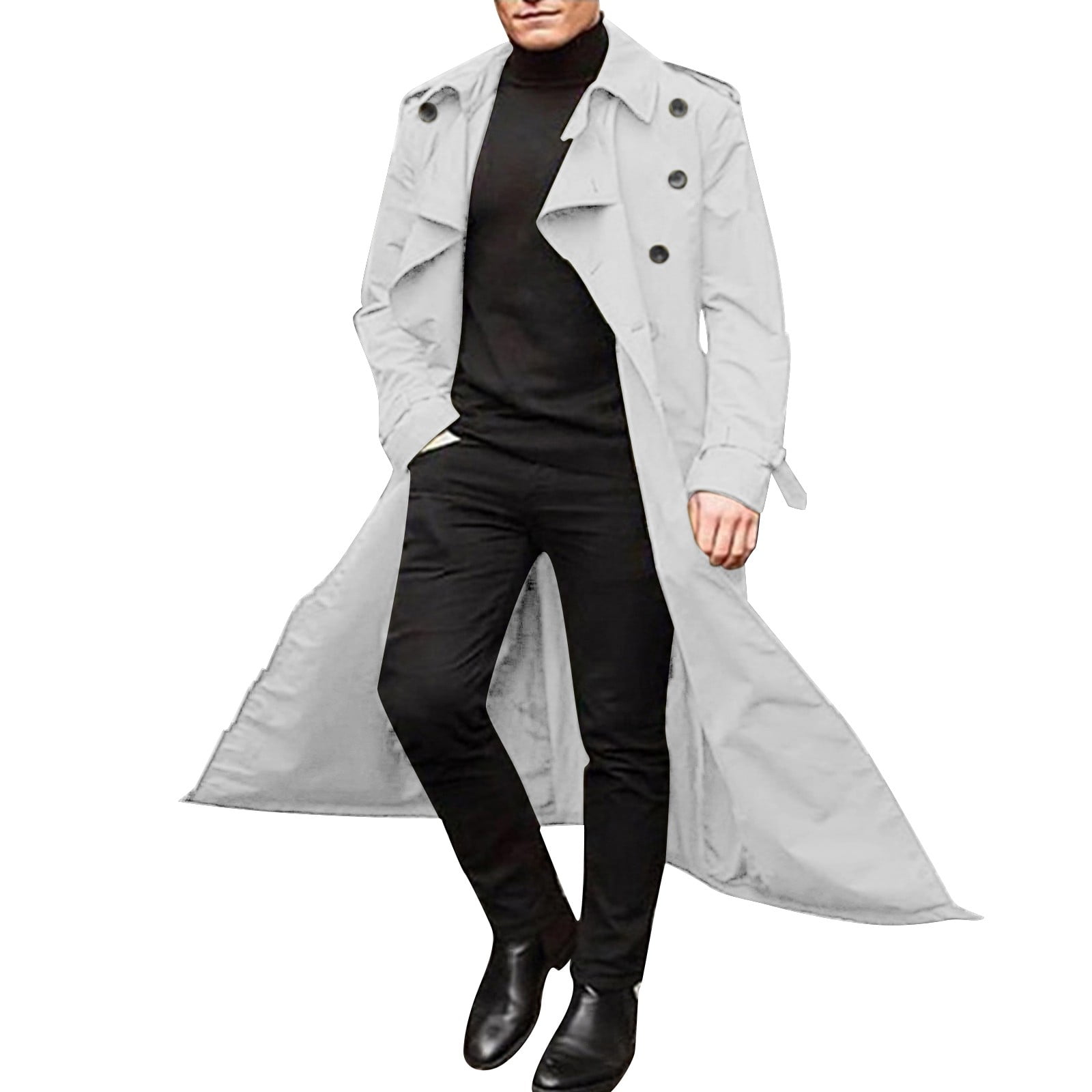 Knee length trench coat mens on sale